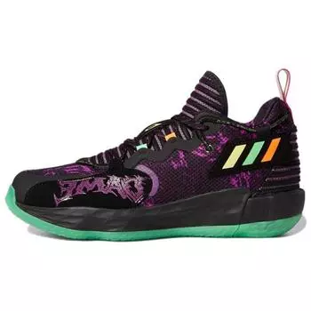 Мужские кроссовки adidas Dame 7 EXTPLY Halloween Black Core-Black Screaming-Green H67750 40