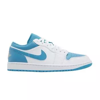 Мужские кроссовки Air Jordan 1 Low Aquatone Blue Celestial-Gold White 553558-174 44.5
