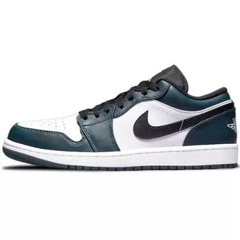 Мужские кроссовки Air Jordan 1 Low Dark Teal Armory-Navy White Black 553558-411 45