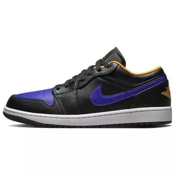 Мужские кроссовки Air Jordan 1 Low Lakers Черные Dark-Concord Taxi 553558-075 40.5