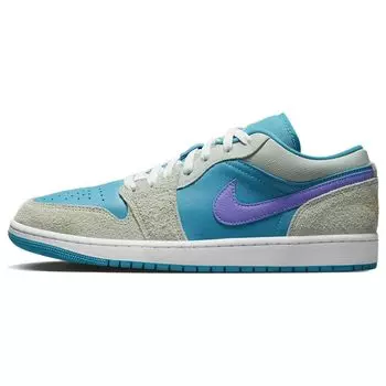 Мужские кроссовки Air Jordan 1 Low SE Aquatone Concord Blue Pistachio-Frost Psychic-Purple DX4334-300 43