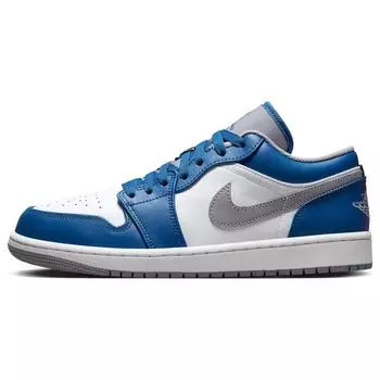 Мужские кроссовки Air Jordan 1 Low True Blue Cement Cement-Grey White 553558-412 44