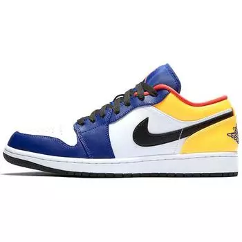Мужские кроссовки Air Jordan 1 Low White Deep Royal Blue Laser-Orange Track-Red 553558-123 45.5
