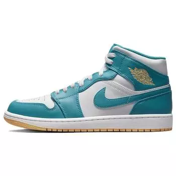 Мужские кроссовки Air Jordan 1 Mid Aquatone White Celestial-Gold DQ8426-400
