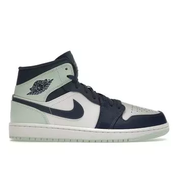 Мужские кроссовки Air Jordan 1 Mid Blue Mint Mystic-Navy Mint-Foam White 554724-413 42