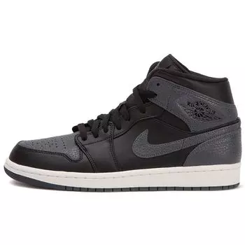 Мужские кроссовки Air Jordan 1 Mid Dark Grey Black White 554724-041