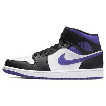 Мужские кроссовки Air Jordan 1 Mid Dark Iris Фиолетовый Белый Черный 554724-095