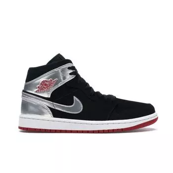 Мужские кроссовки Air Jordan 1 Mid Johnny Kilroy Black Gym-Red Metallic-Silver 554724-057