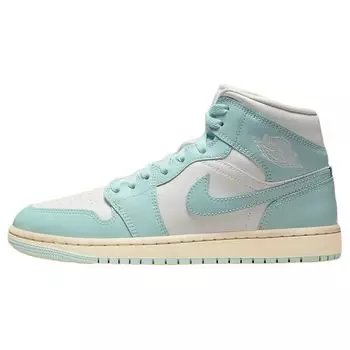 Кроссовки женские Air Jordan 1 Mid Light Dew Blue Sail Muslin BQ6472-132 36.5