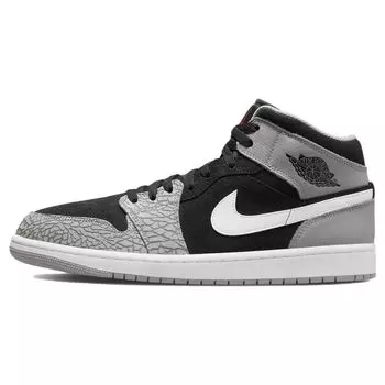 Мужские кроссовки Air Jordan 1 Mid SE Elephant Toe серые, черные, белые DM1200-016 42