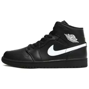 Мужские кроссовки Air Jordan 1 Mid Speckle Черный Белый 554724-049