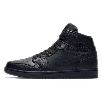 Мужские кроссовки Air Jordan 1 Mid Triple Black 2020 554724-091