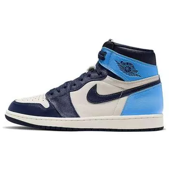 Мужские кроссовки Air Jordan 1 Retro High OG Obsidian Blue Sail University-Blue 555088-140