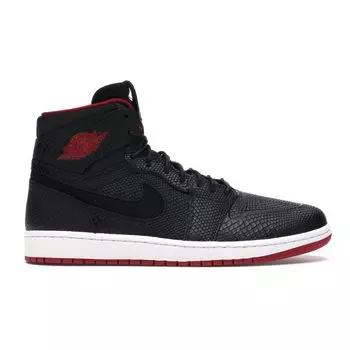 Мужские кроссовки Air Jordan 1 Retro High Nouveau Snakeskin Black White Gym-Red 819176-001