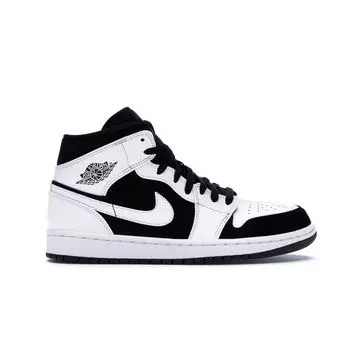 Мужские кроссовки Air Jordan 1 Retro Mid Tuxedo Black White 554724-113
