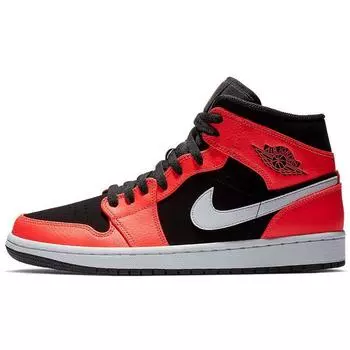 Мужские кроссовки Air Jordan 1 Retro Mid Infrared 23 черно-белые 554724-061