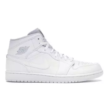 Мужские кроссовки Air Jordan 1 Retro Mid White Pure Platinum 554724-104