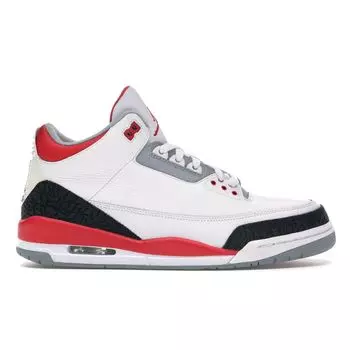 Мужские кроссовки Air Jordan 3 Retro Fire Red 2007 White Fire-Red-Cement-Grey 136064-161