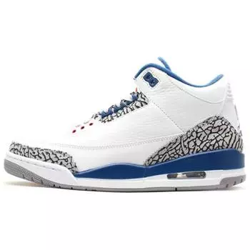 Мужские кроссовки Air Jordan 3 Retro True Blue 2011 белые 136064-104
