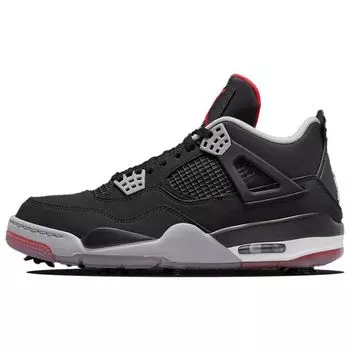 Кроссовки Air Jordan 4 Golf Bred Unisex Black Fire-Red Cement-Grey CU9981-002 38.5