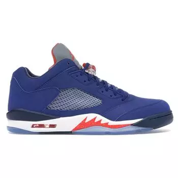 Мужские кроссовки Air Jordan 5 Retro Low Knicks Blue Deep-Royal-Blue Team-Orange-Midnight-Navy-Atomic-Red 819171-417