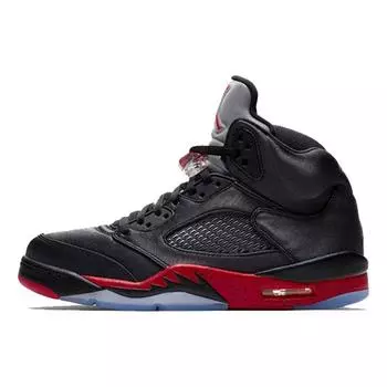 Мужские кроссовки Air Jordan 5 Retro Satin Bred Black University-Red 136027-006