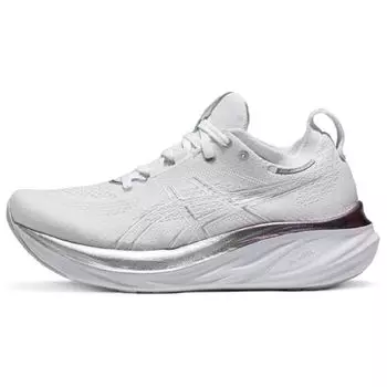 ASICS Gel Nimbus 26 Platinum Настоящий Белый Чистое Серебро Женские Кроссовки 1012B720-100 39.5