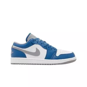 Мужские кроссовки Jordan 1 Low True Blue Cement Grey 553558-412