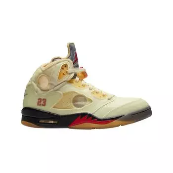 Мужские кроссовки Jordan 5 x Off White Retro SP Sail Fire Red DH8565-100