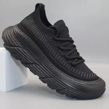 Мужские кроссовки летние черные Flying Weaving дышащая сетка Zapatos Hommes повседневные быстросохнущие мягкие подошвы спортивная обувь для активного отдыха 39