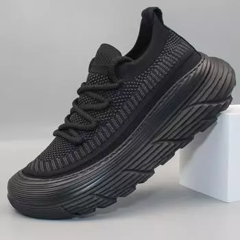 Мужские кроссовки летние черные плетеные дышащие сетчатые Zapatos Hommes повседневные быстросохнущие мягкие подошвы мужские спортивные туфли для активного отдыха 2025 г. Новинка 39