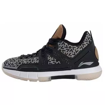 Мужские кроссовки Li-Ning Way of Wade 5 на день рождения, черные, золотые, ABAM057-3