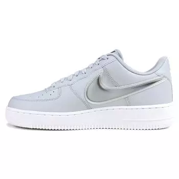 Мужские кроссовки Nike Air Force 1 07 LV8 3 Wolf Grey Obsidian белые AO2441-002