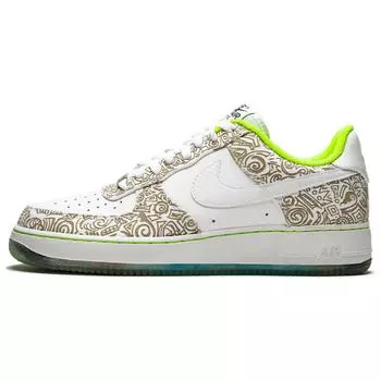 Мужские кроссовки Nike Air Force 1 07 LE Doernbecher белые White-Volt 349440-111