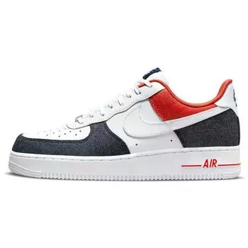 Мужские кроссовки Nike Air Force 1 07 LX White Red Denim Midnight-Navy Chili-Red DJ5174-100 44
