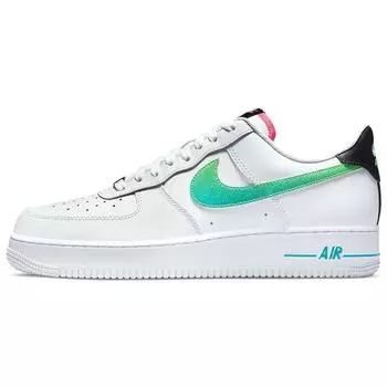 Мужские кроссовки Nike Air Force 1 07 LV8 белые аквамариновые черные Green-Strike DJ5148-100 38.5