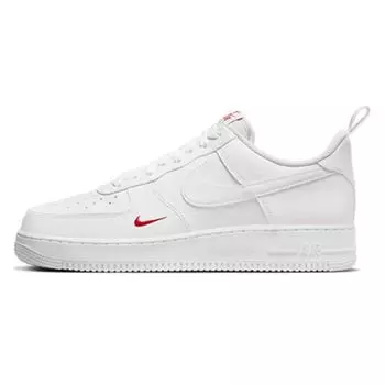 Мужские кроссовки Nike Air Force 1 07 Red Mini Swoosh белые университетски-красные FZ7187-100 44