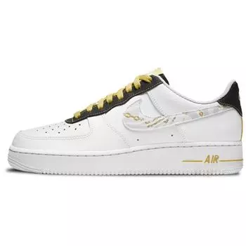 Мужские кроссовки Nike Air Force 1 07 LV8 Gold Links с принтом зебры Белый Сатурн-Золотой Черный DH5284-100 44.5