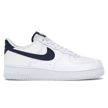 Мужские кроссовки Nike Air Force 1 07 Midnight Navy белые CJ1607-100
