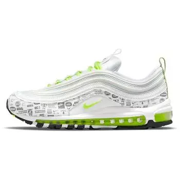 Мужские кроссовки Nike Air Max 97 со светоотражающим логотипом белый черный чистая платина DH0006-100 42