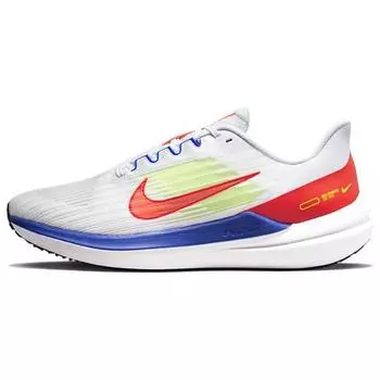 Мужские кроссовки Nike Air Winflo 9 White Racer Blue Crimson Ярко-Малиновые Volt Black DX3355-100 45