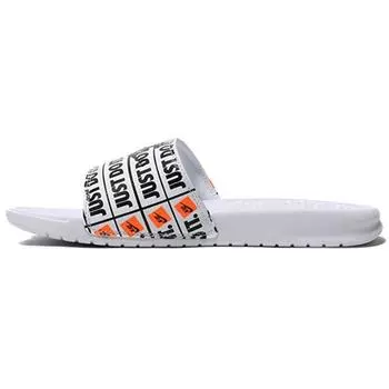 Мужские кроссовки Nike Benassi Slide Just Do It Print белые 631261-102