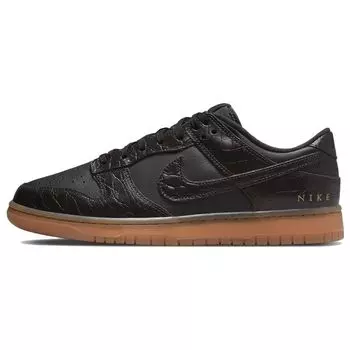 Мужские кроссовки Nike Dunk Low SE Chocolate Croc черные бархатно-коричневые коричнево-базальтовые DV1024-010 40