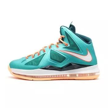 Мужские кроссовки Nike LeBron 10 Miami Dolphins бирюзовые Atmc-Tl Sl-Dk-Atmc-Tl-Ttl-Orng 541100-302