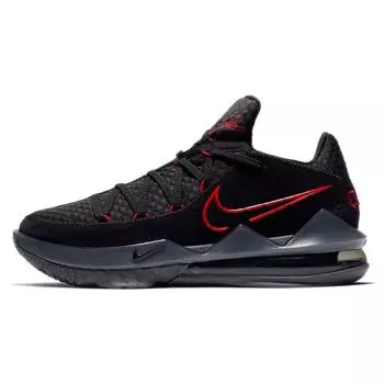 Мужские кроссовки Nike Lebron 17 Low EP Bred черные университетски-красные темно-серые CD5006-001 42.5
