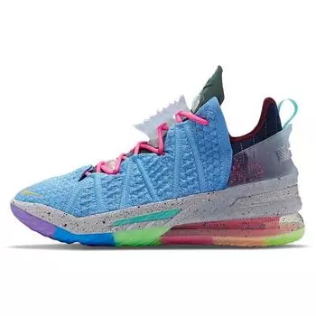Мужские кроссовки Nike LeBron 18 EP Best Of 1-9, разноцветные, университетский синий металлик, золото DM2814-400 41
