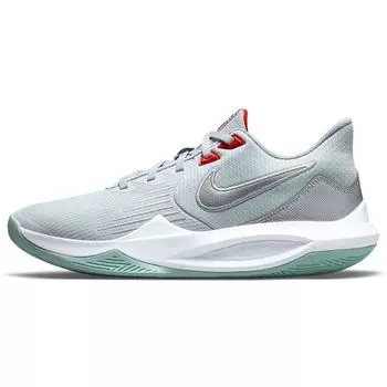 Мужские кроссовки Nike Precision 5 Pure Platinum Metallic Silver Серый волк-серый Чили-красный CW3403-002 42.5