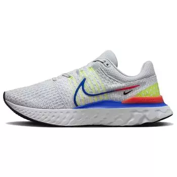Мужские кроссовки Nike React Infinity Run Flyknit 3 Platinum Racer Blue Grey Pure-Platinum Bright-Crimson DX3353-001 42