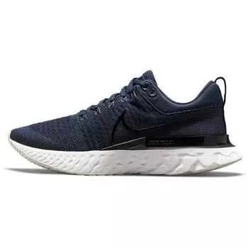 Мужские кроссовки Nike React Infinity Run Flyknit 2 Thunder Blue темно-синие, платиновый, черный CT2357-401 45.5