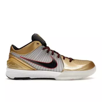 Мужские кроссовки Nike Zoom Kobe 4 Protro Gold Medal 2024 Белый темно-обсидиановый университетский красный FQ3544-100 39